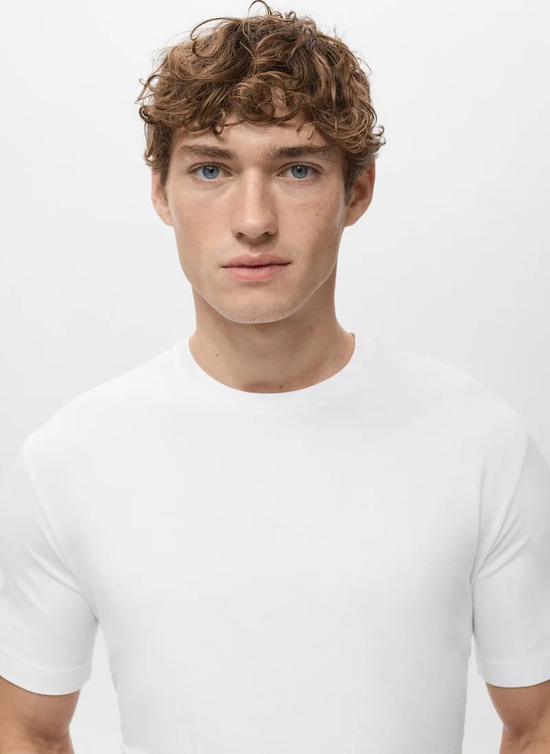 Mango Man  Pack of 2 stretch cotton t-shirts for Men | Best Price UAE